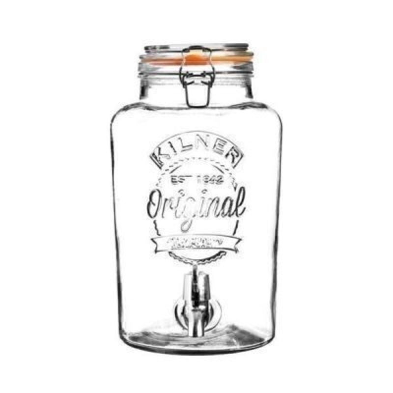 Kilner 5 Litre Drinks Dispenser can be used to serve many types of beverages and is ideal for parties and barbecues. It has a substantial, excellent quality clip and Kilner orange seal, embossed Kilner logo and decoration. Hand wash Only. Size 31x25x18c